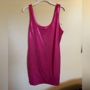 Shiny Pink Sleeveless Dress